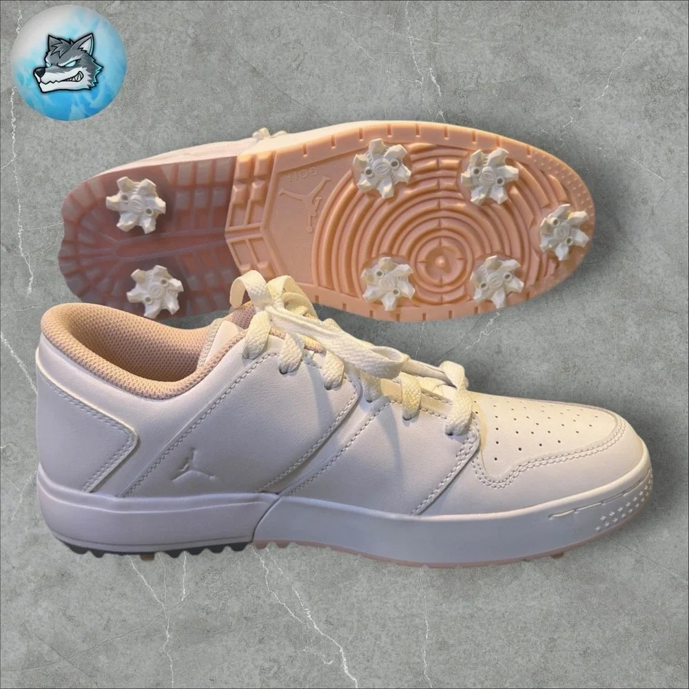Nike Jordan Nu Retro 1 Golf Spikes White Washed Coral FZ4153-103 Men's Size 7.5